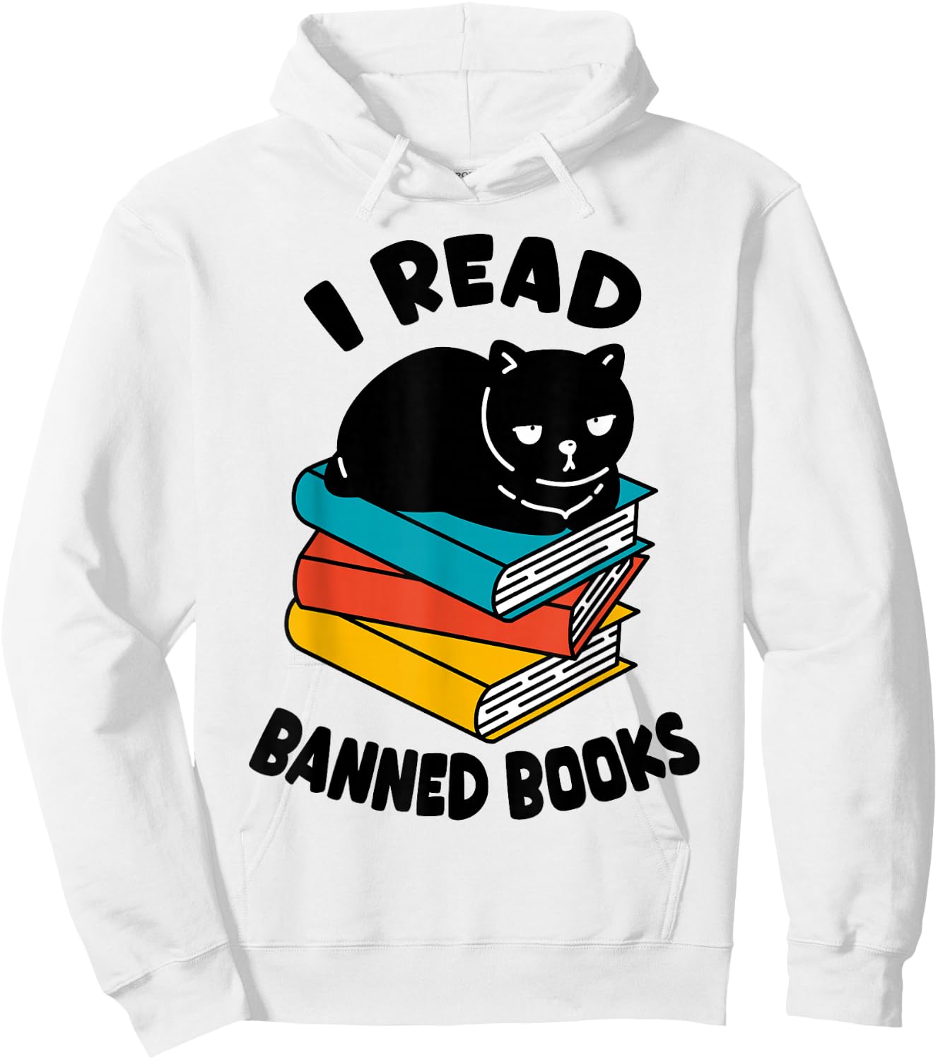 I Read Banned Books Black Cat Reader Bookworm Women Hoodie - Hoodie | White