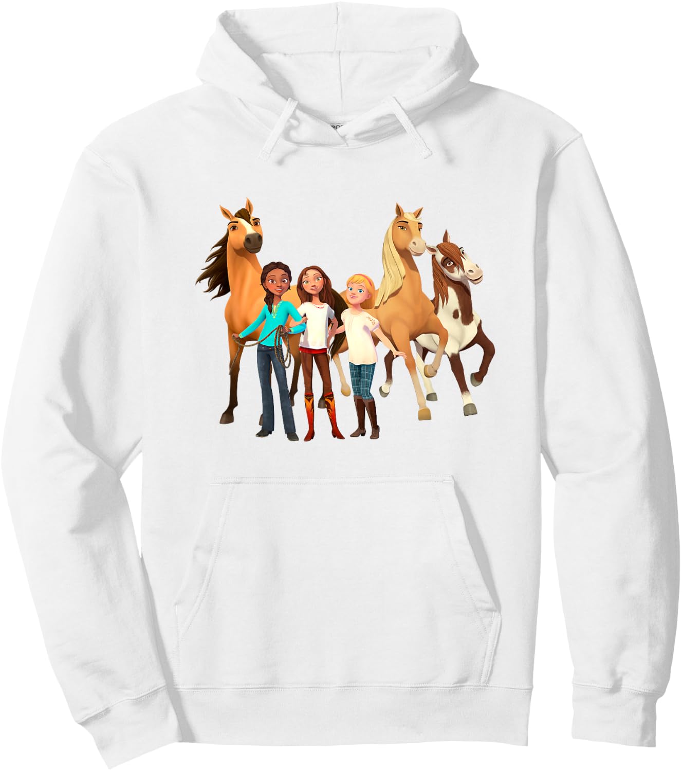 DreamWorks Spirit Riding Free - All Character Hoodie - Hoodie | White
