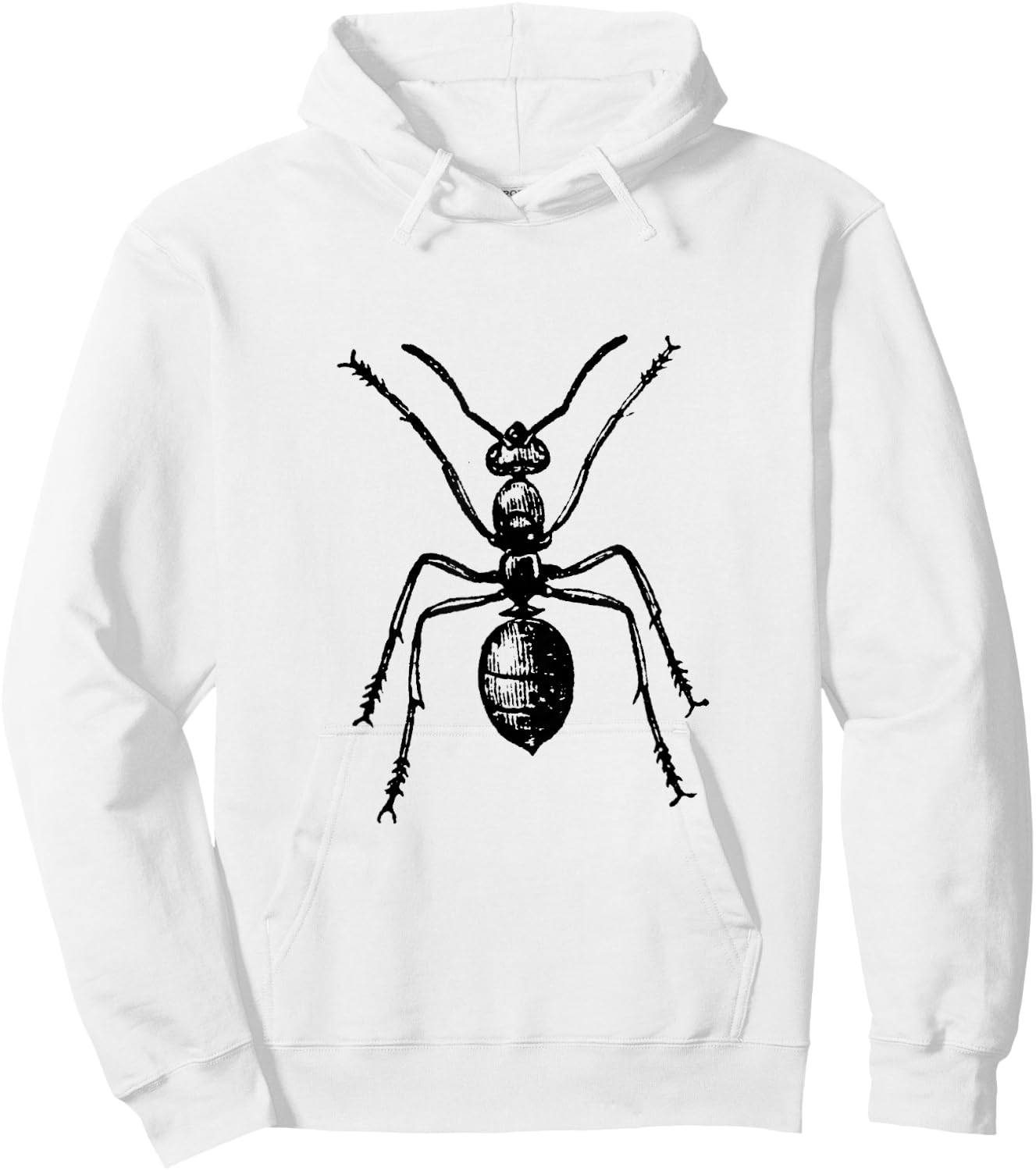 Vintage Ant Insect Print Hoodie - Hoodie | White
