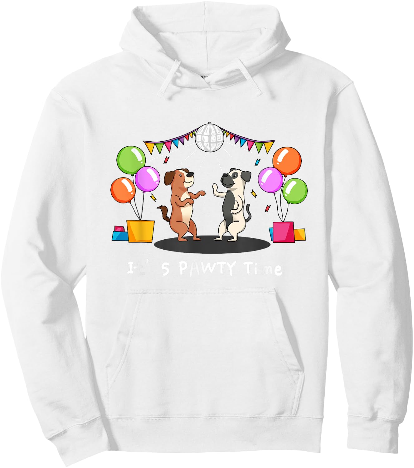 It's Pawty Time - Funny Dog Party Pun Women Girls Kids Hoodie - Hoodie | White