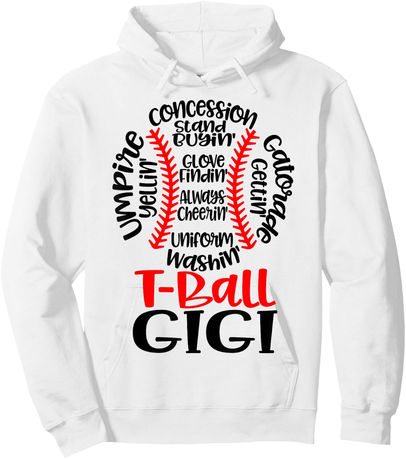 Teeball Gigi Funny T Ball Game Baseball Mother's Day 2023 Hoodie - Hoodie | White
