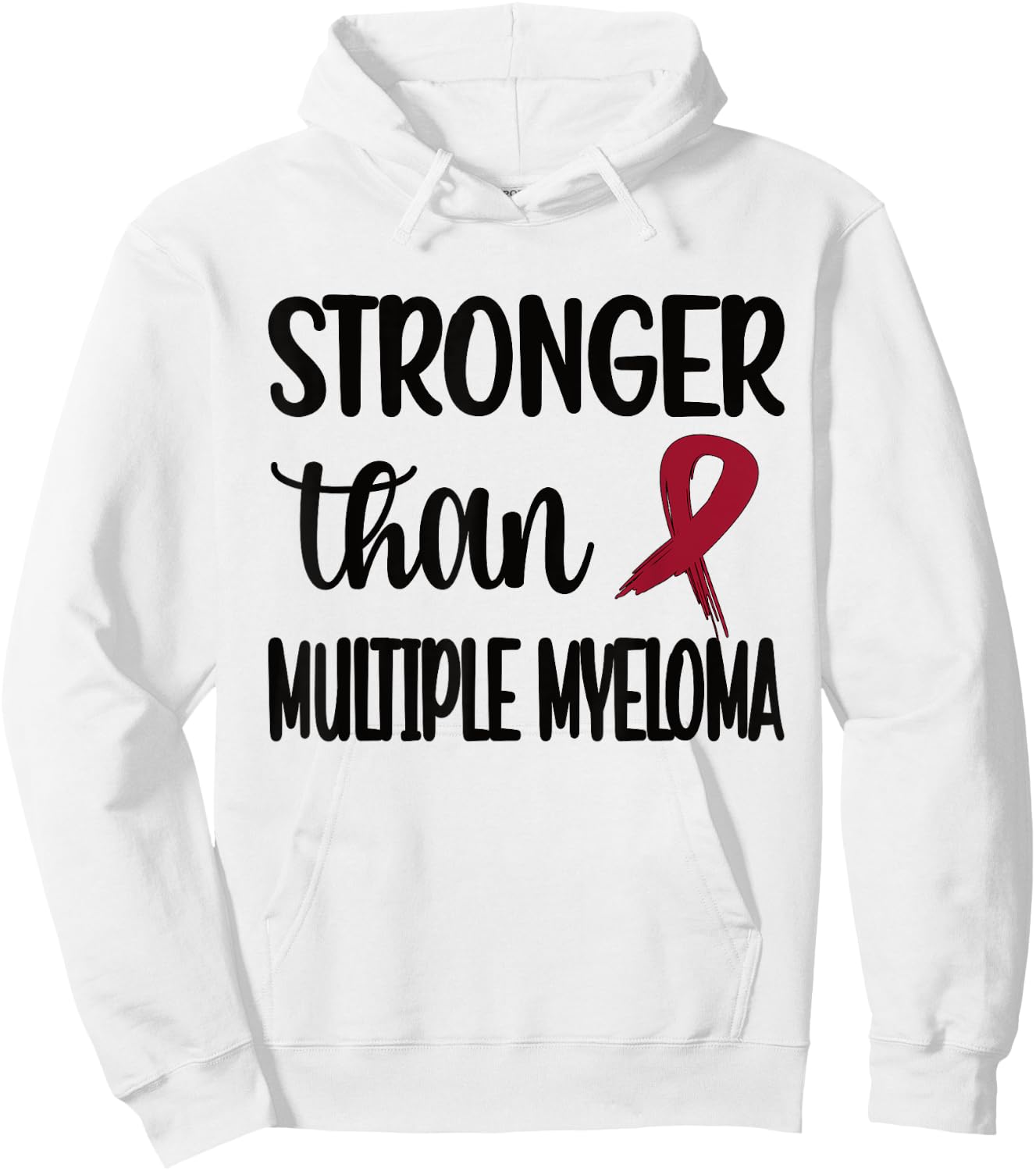 Stronger Than Multiple Myeloma Warrior Burgundy Ribbon Hoodie - Hoodie | White