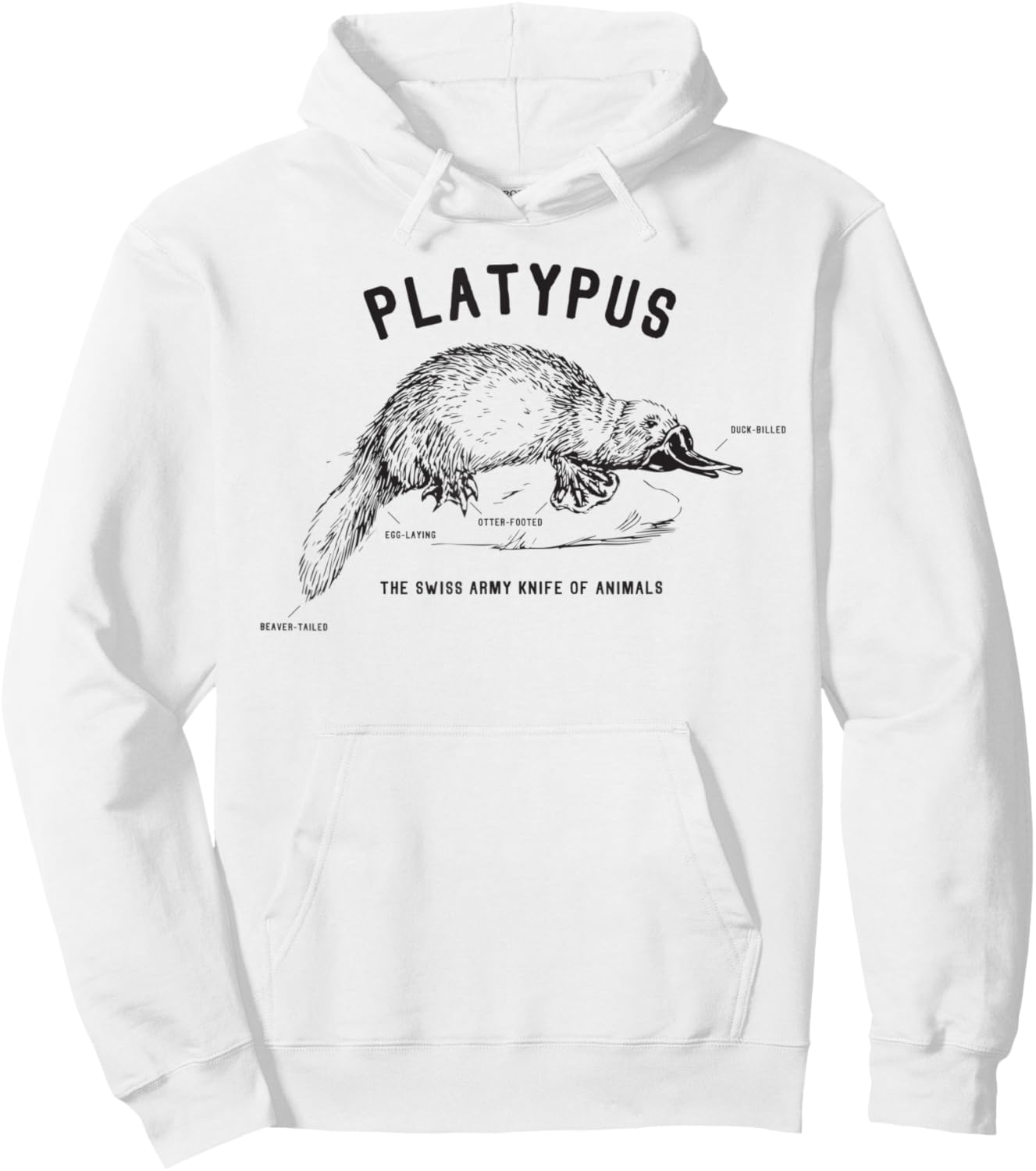 Platypus Swiss Army Knife of Animals Design - Funny Gift Hoodie - Hoodie | White