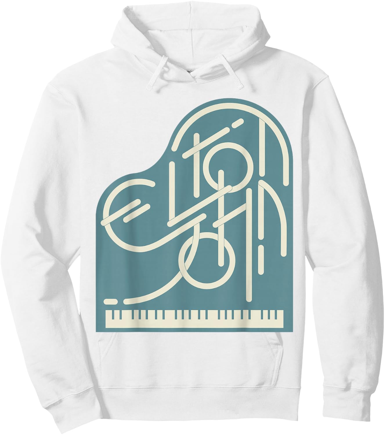 Elton John Official Piano Logo Hoodie - Hoodie | White