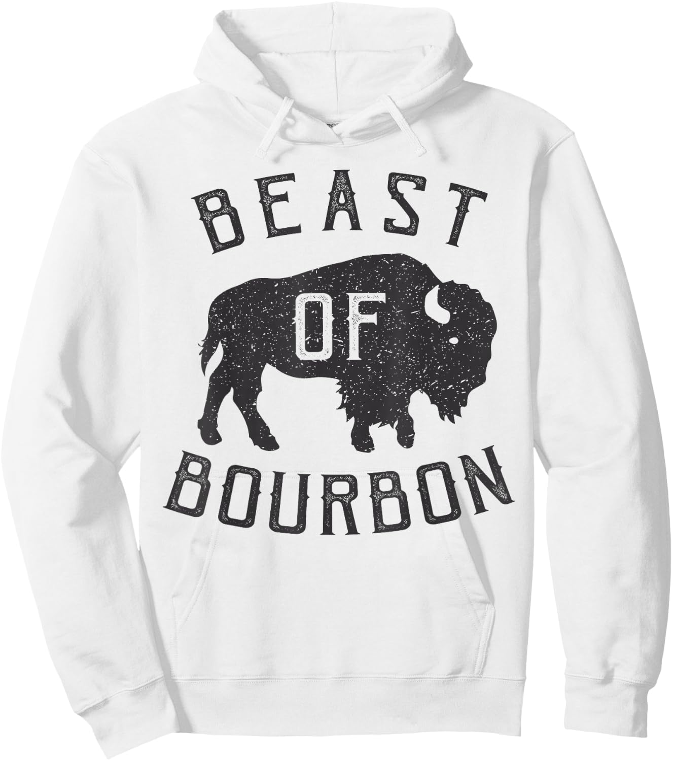 Beast of Bourbon Drinking Whiskey Design Bison Buffalo Party Hoodie - Hoodie | White