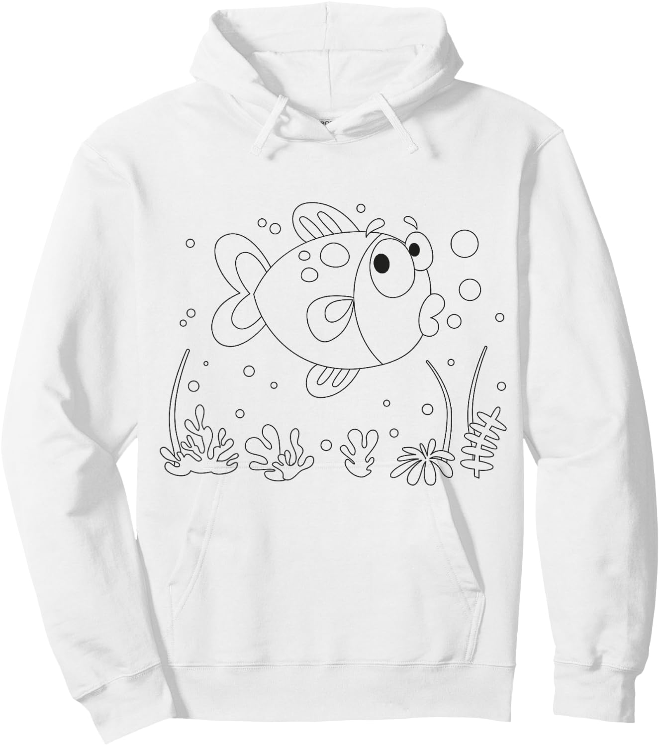 Cute fish to paint & color for kids Hoodie - Hoodie | White