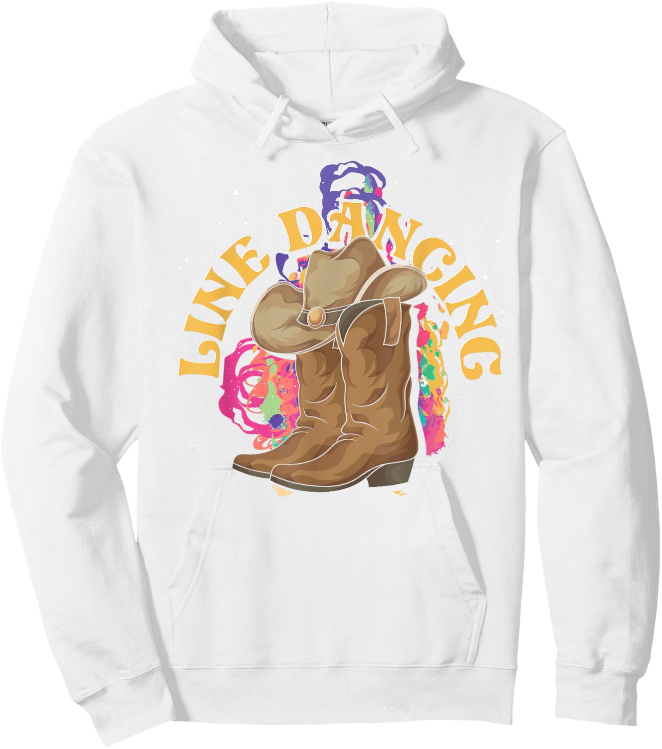 Line Dancing Cowboy Boots Hat Line Dancer Western Line Dance Hoodie - Hoodie | White