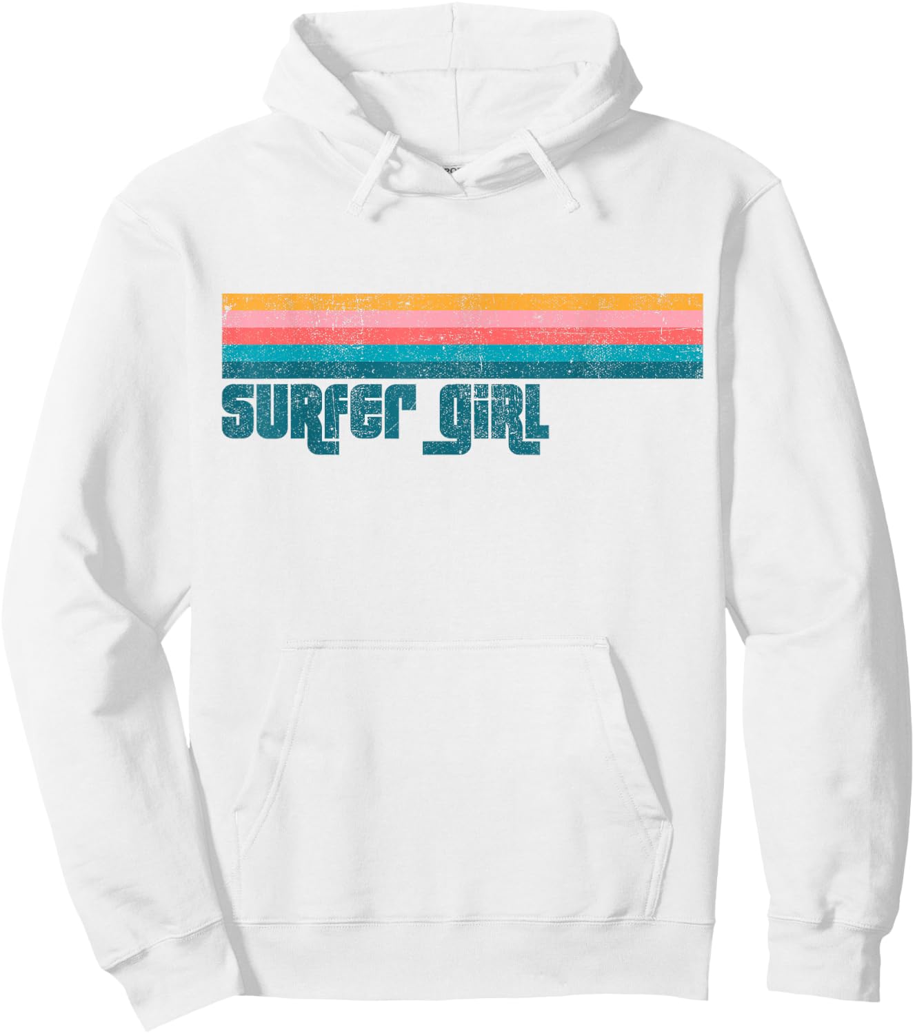 Vintage Surfer Girl Beach Summer Retro Surfing Women's Gift Hoodie - Hoodie | White