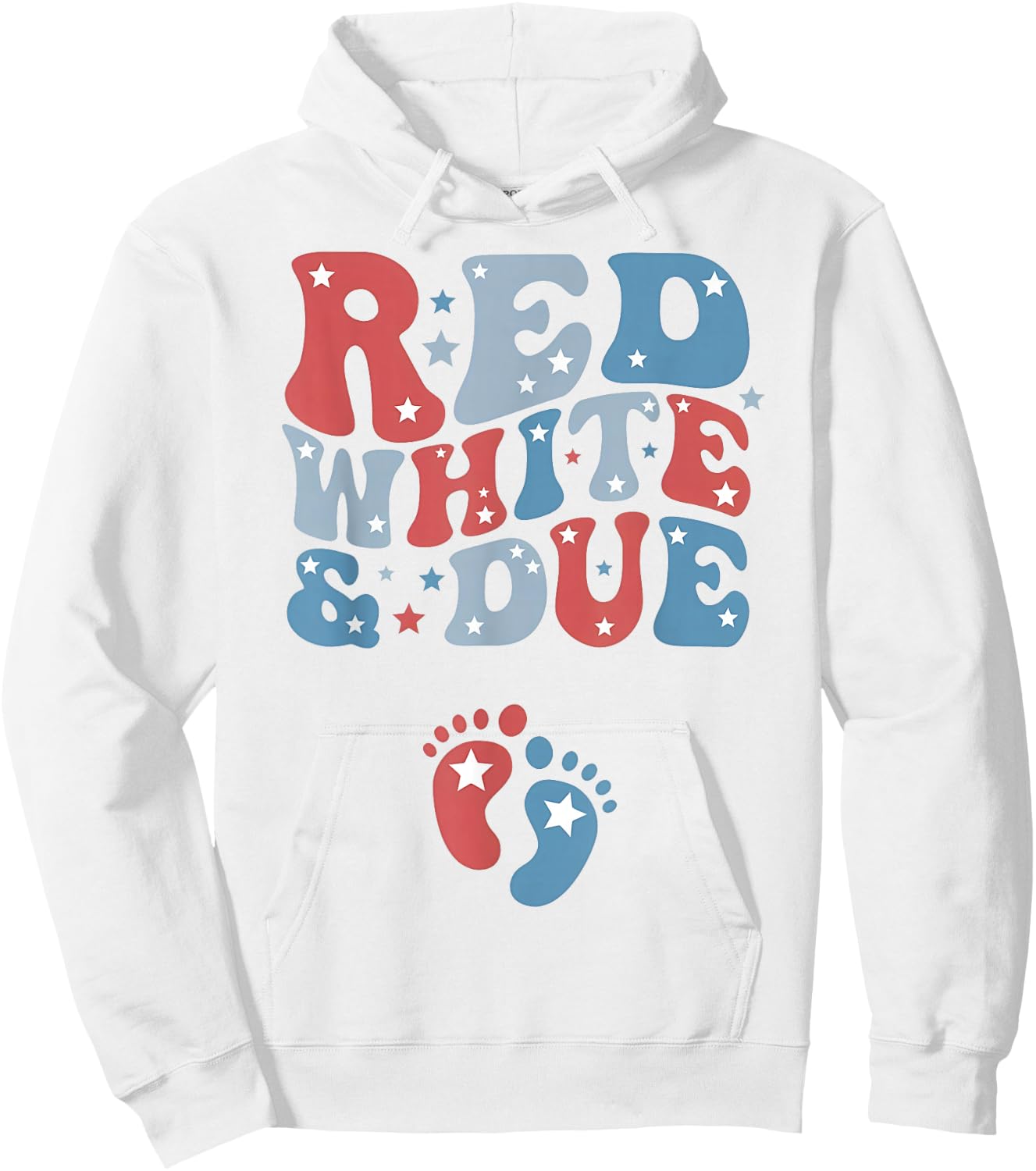 Red White and Due Gender Reveal Family Matching Hoodie - Hoodie | White