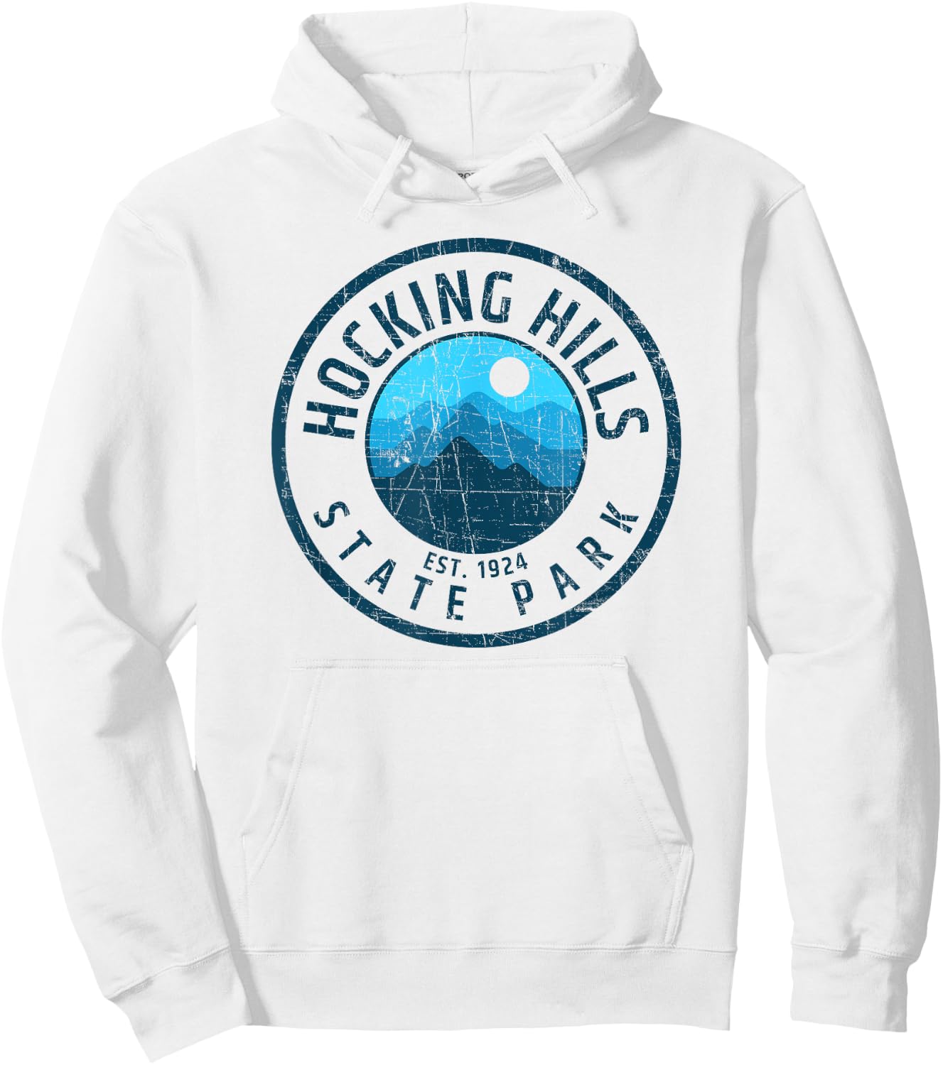 Retro Hocking Hills State Park Souvenir Hoodie - Hoodie | White