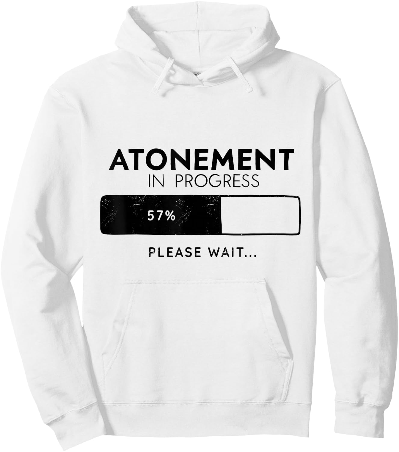 Atonement In Progress, Yom Kippur Tzom Kal Hoodie - Hoodie | White