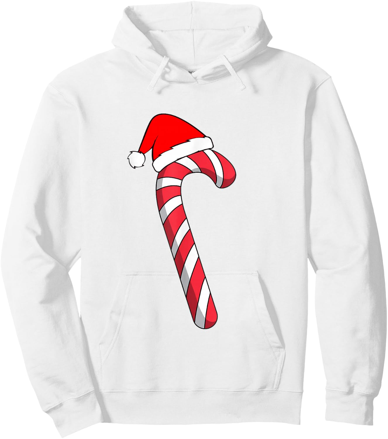 Christmas Candy Cane Santa Xmas Hoodie - Hoodie | White