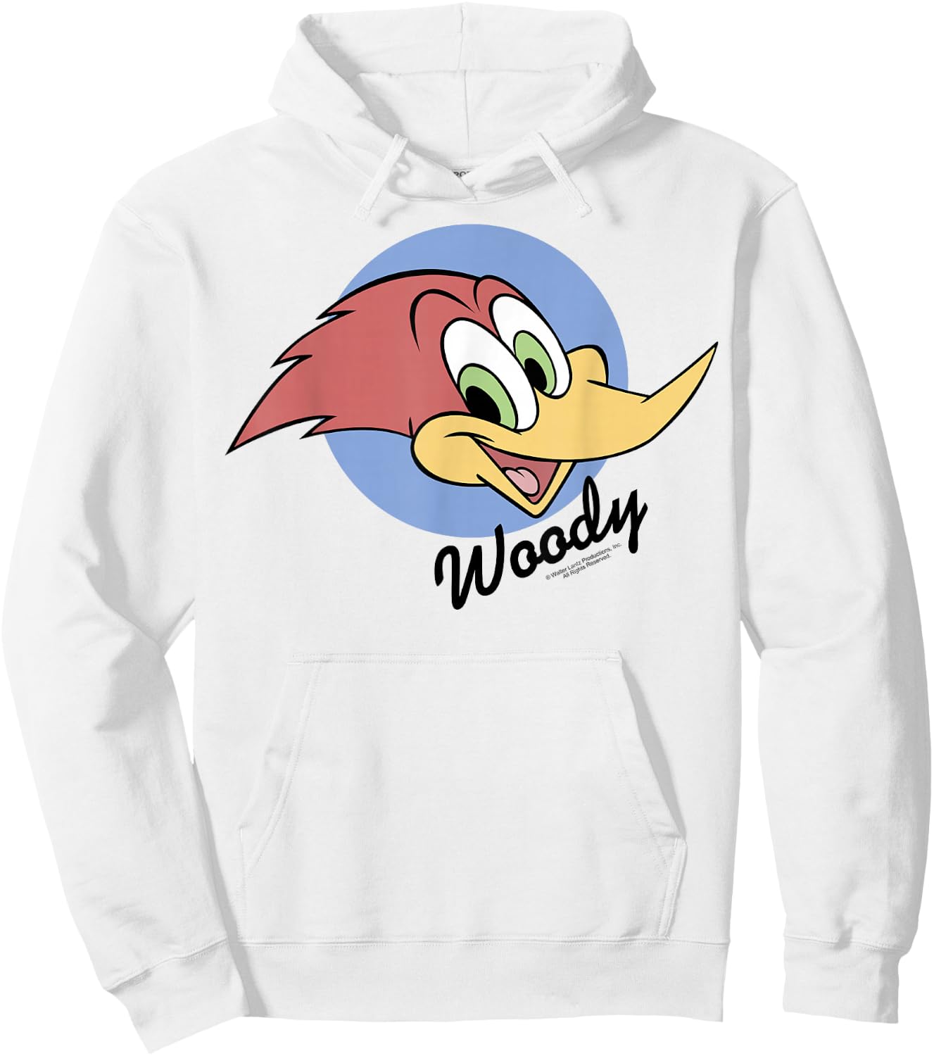 Woody Woodpecker Face Circle Logo Hoodie - Hoodie | White