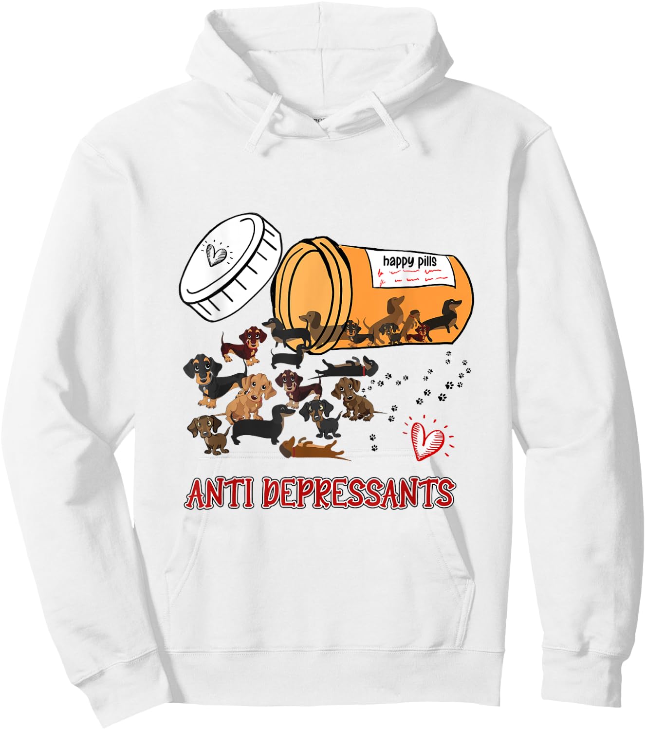 Wiener Dog Sausage Puppy Lover Antidepressants Dachshund Women Hoodie - Hoodie | White
