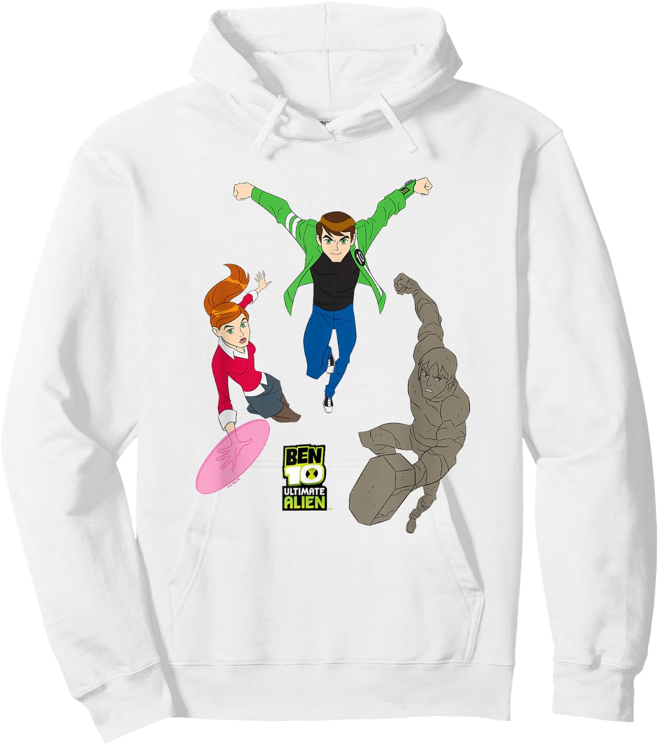 Ben 10 Ultimate Alien: Cosmic Destruction Main Heroes Trio Hoodie - Hoodie | White