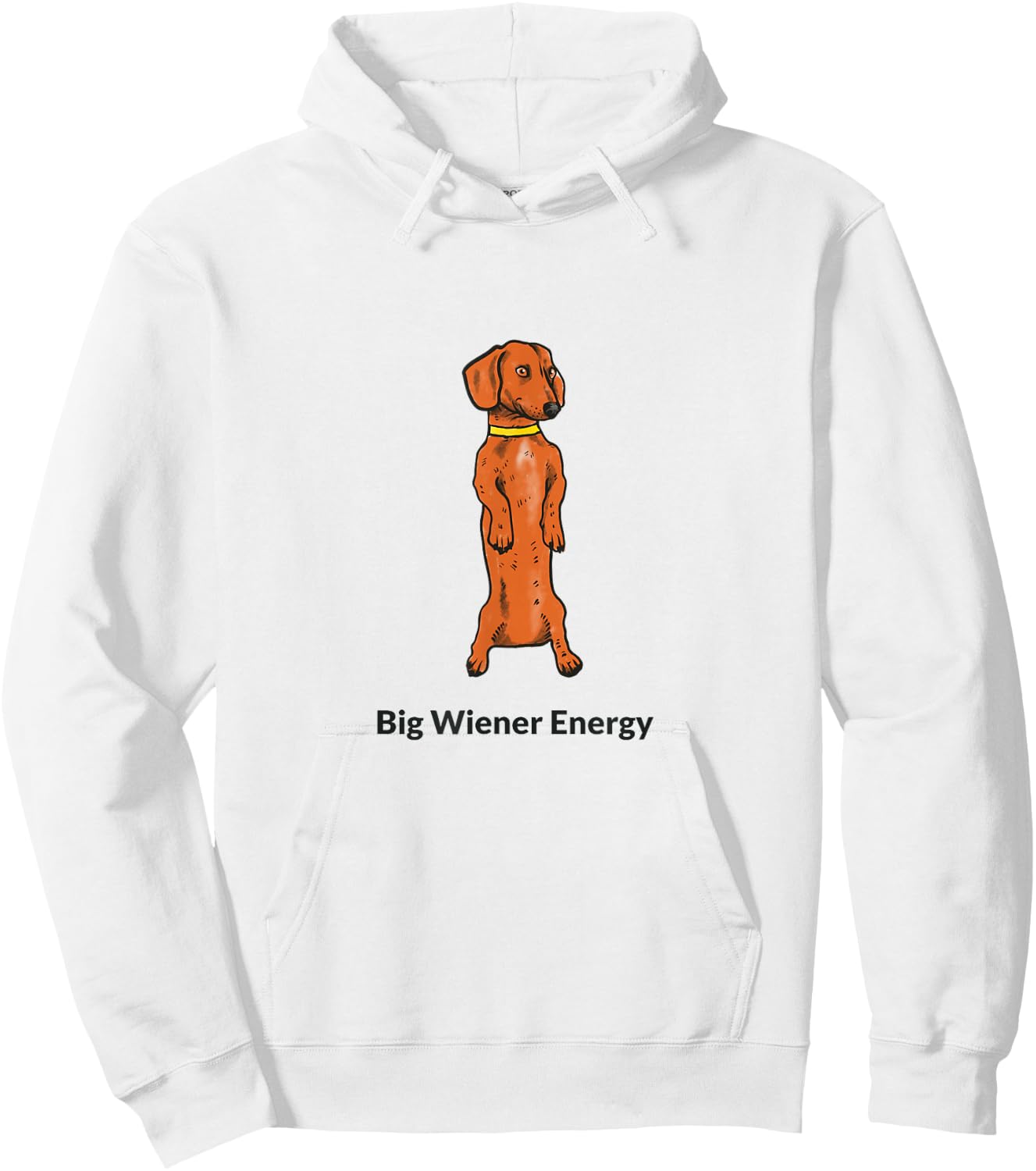Katatat Designs Big Wiener Energy - Women's Dachshund Pattern - Blue - 3X-Large - Classic Fit - Short Sleeve - - Solid Colors: 100% Cotton Hoodie - Hoodie | White