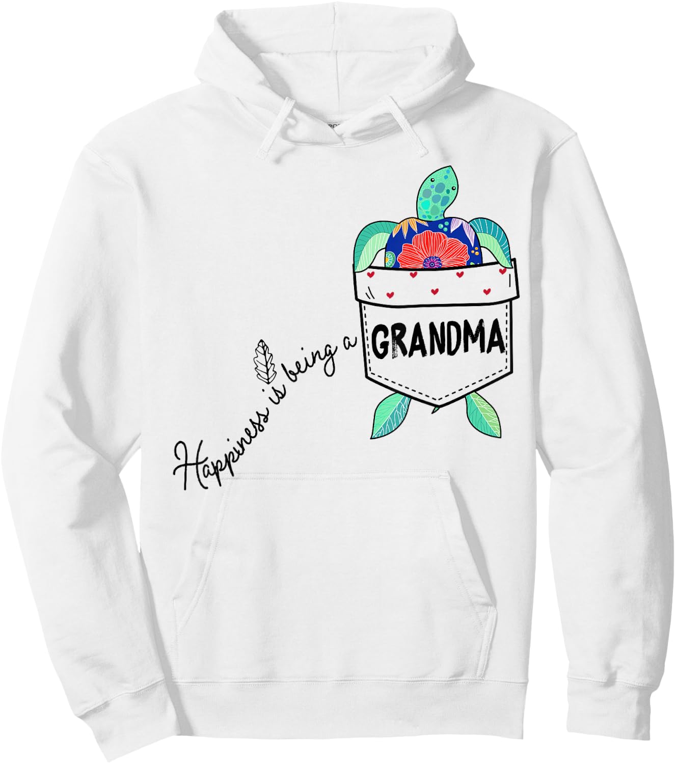 Happiness is being a GRANDMA Sea Turtle Ocean Animal Hoodie - Hoodie | White