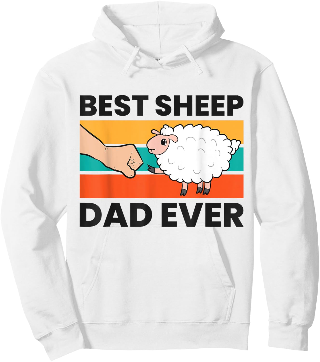 Best Sheep Dad Ever Cute Sheep Hoodie - Hoodie | White