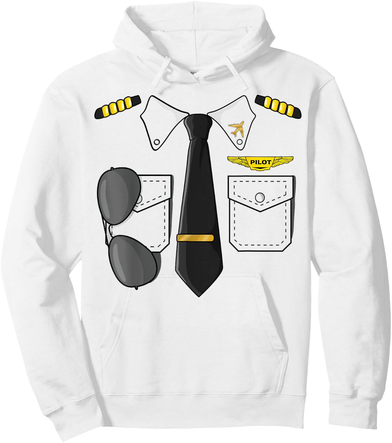 Airplane Airline Pilot Costume Kids Dress Up Halloween Hoodie - Hoodie | White