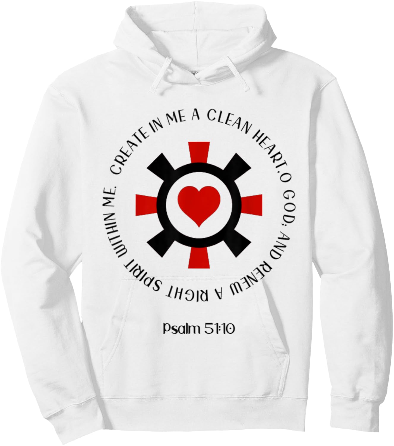 Psalm 51:10 Create In Me A Clean Heart Christian Bible Verse Hoodie - Hoodie | White
