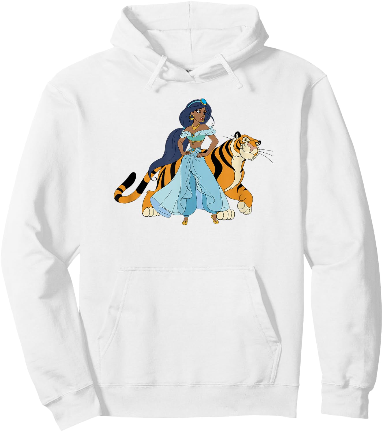 Disney Aladdin Jasmine And Rajah Tiger Pose Hoodie - Hoodie | White