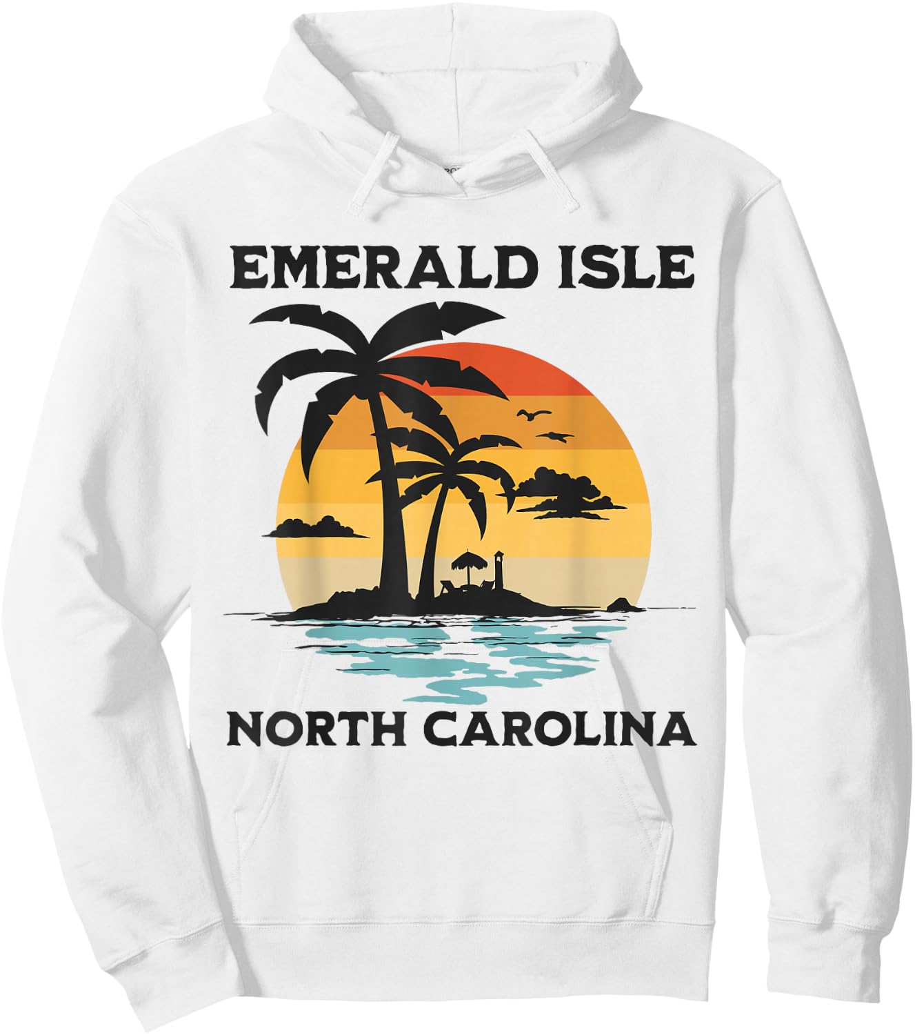 Emerald Isle North Carolina Beach Surf Summer Vacation Hoodie - Hoodie | White