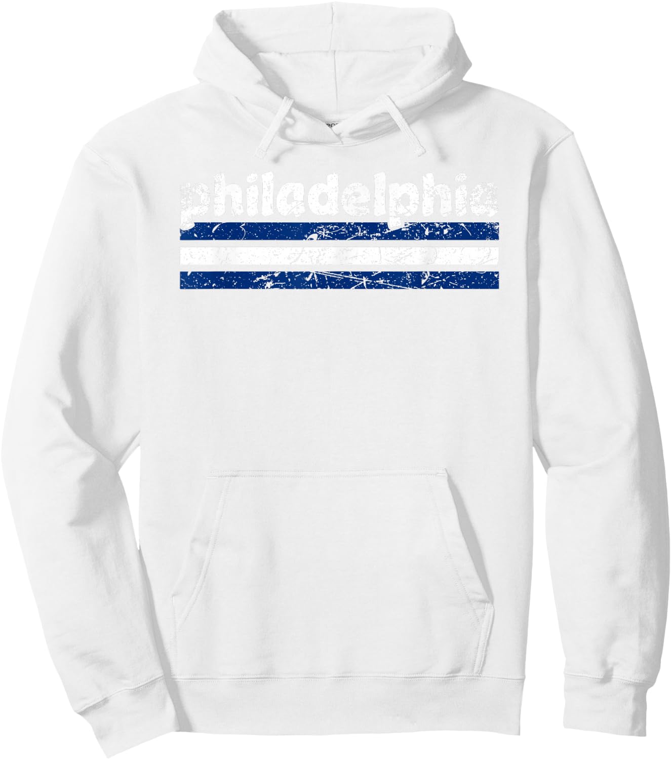 Philadelphia Pennsylvania Three Stripe Vintage Weathered Hoodie - Hoodie | White