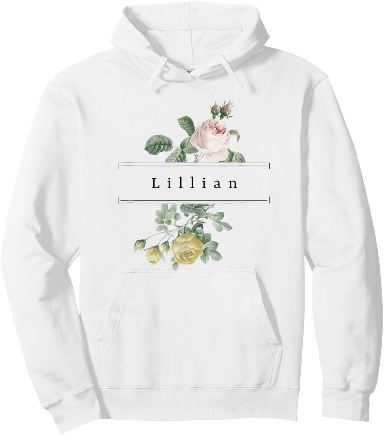 Lillian First Name Vintage Roses Wedding Shower Lillian Hoodie - Hoodie | White