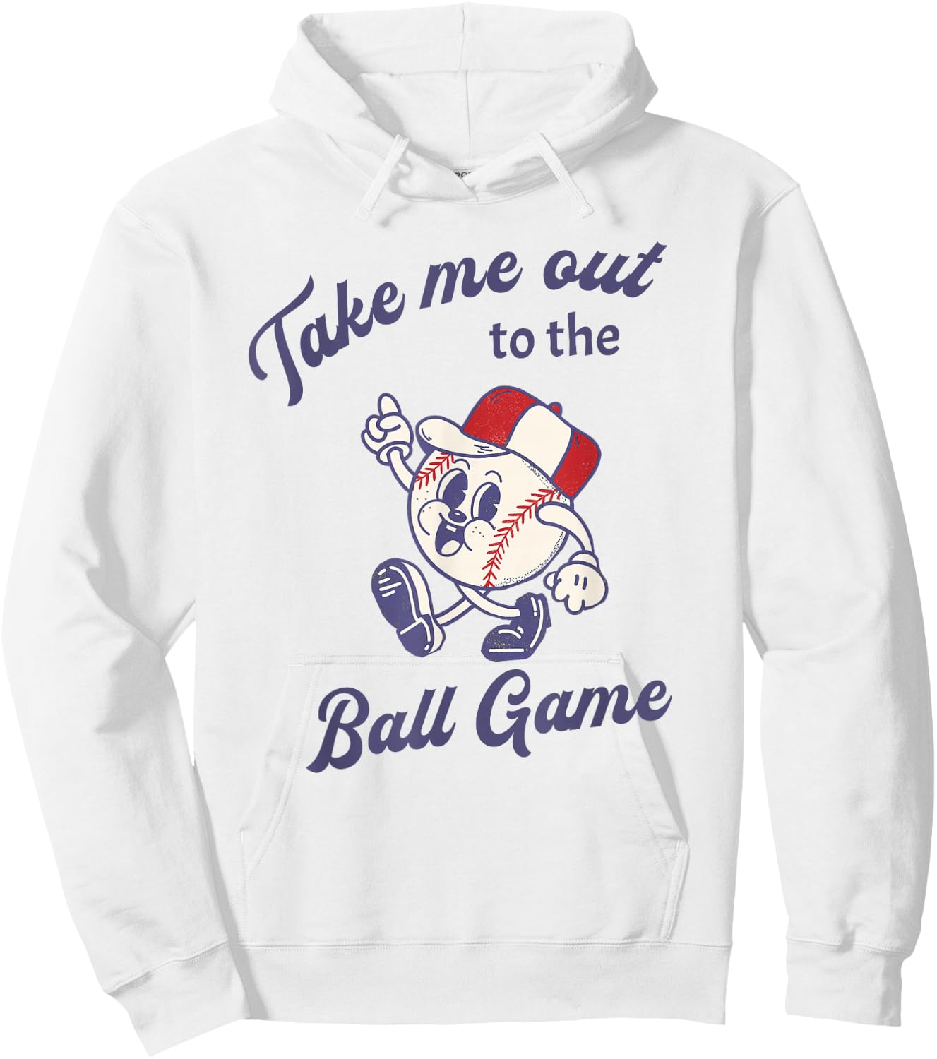 Take Me Out to The Baseball Ball Game Softball Vintage Hoodie - Hoodie | White