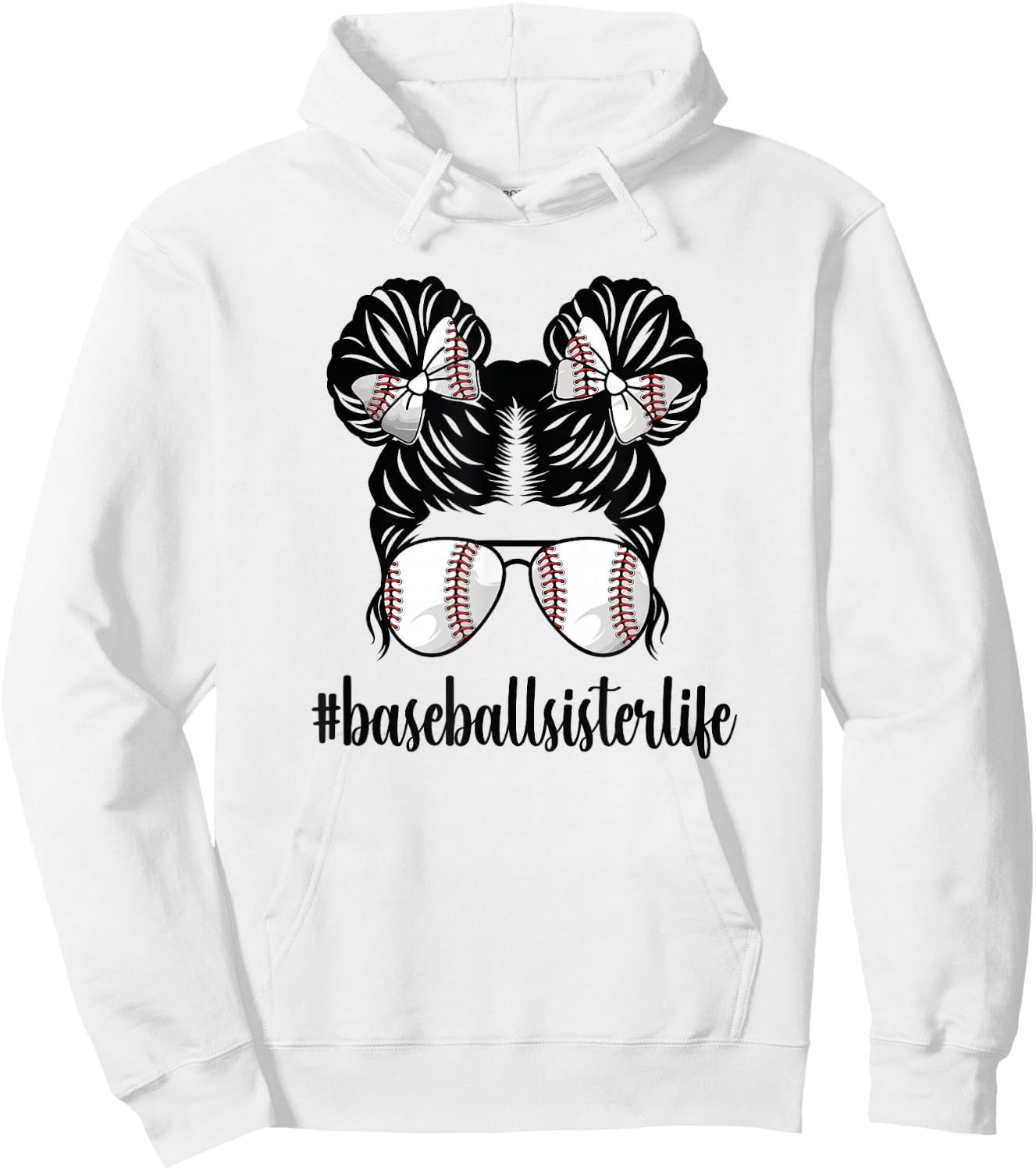 Proud Baseball Sister Of A Baseball Player Little Sis Hoodie - Hoodie | White