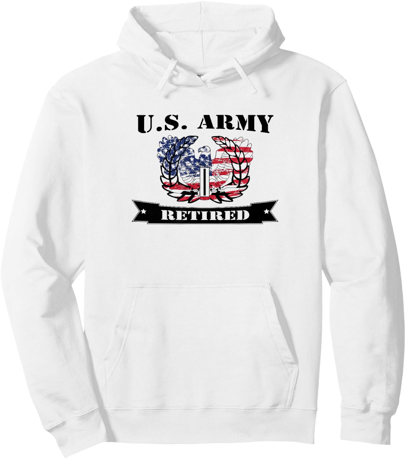 US Army CW5 Retired Eagle Rising Shirt Hoodie - Hoodie | White