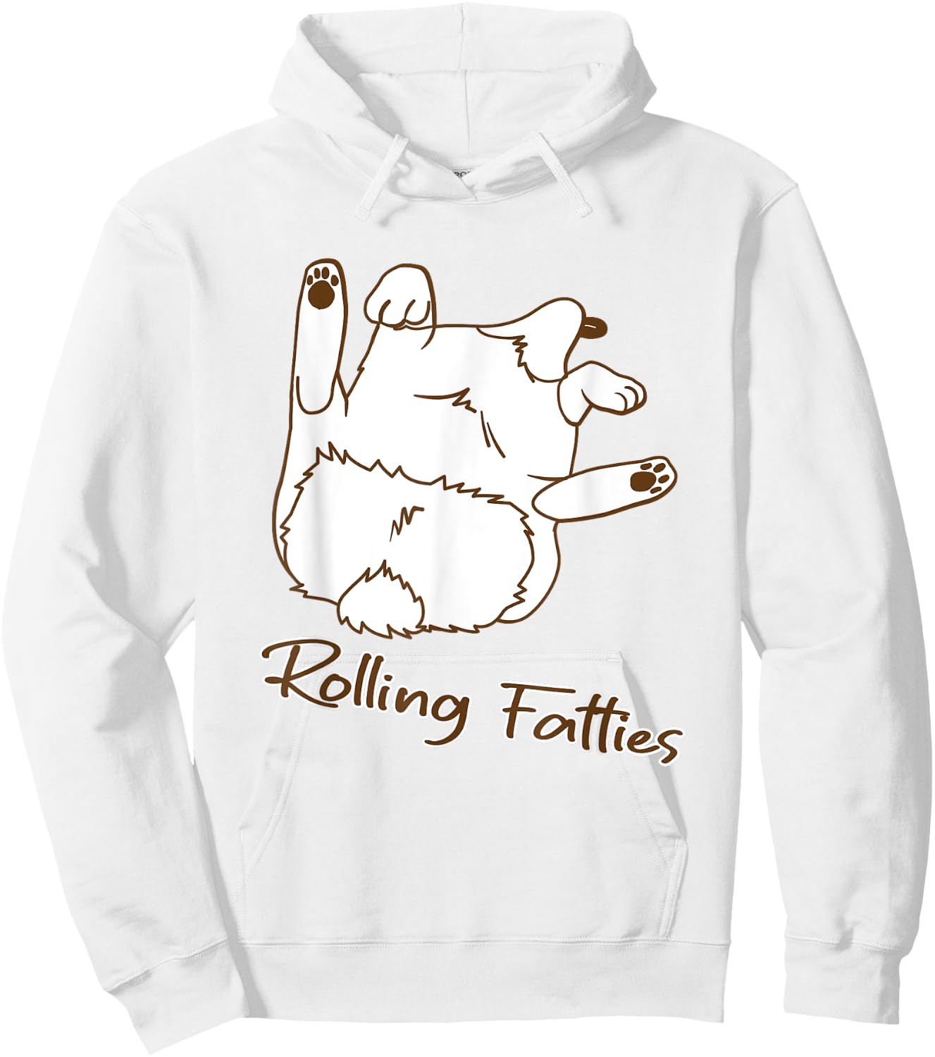 Funny Rolling Fatties Dog Hoodie - Hoodie | White