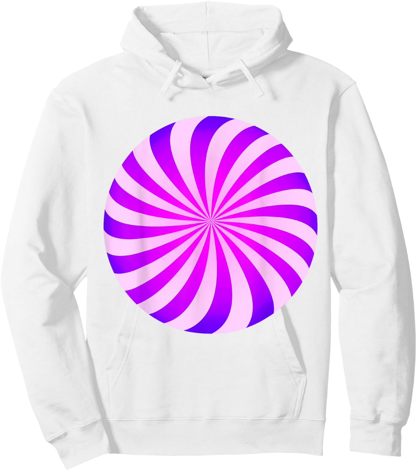 Sweet Purple Candy Swirl Graphic Novelty Hoodie - Hoodie | White
