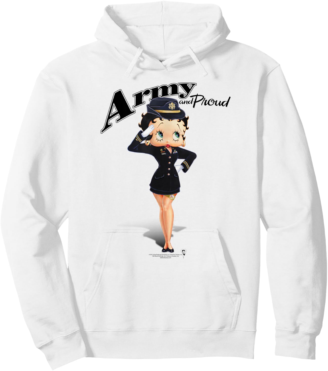 Betty Boop Army Boop Hoodie - Hoodie | White