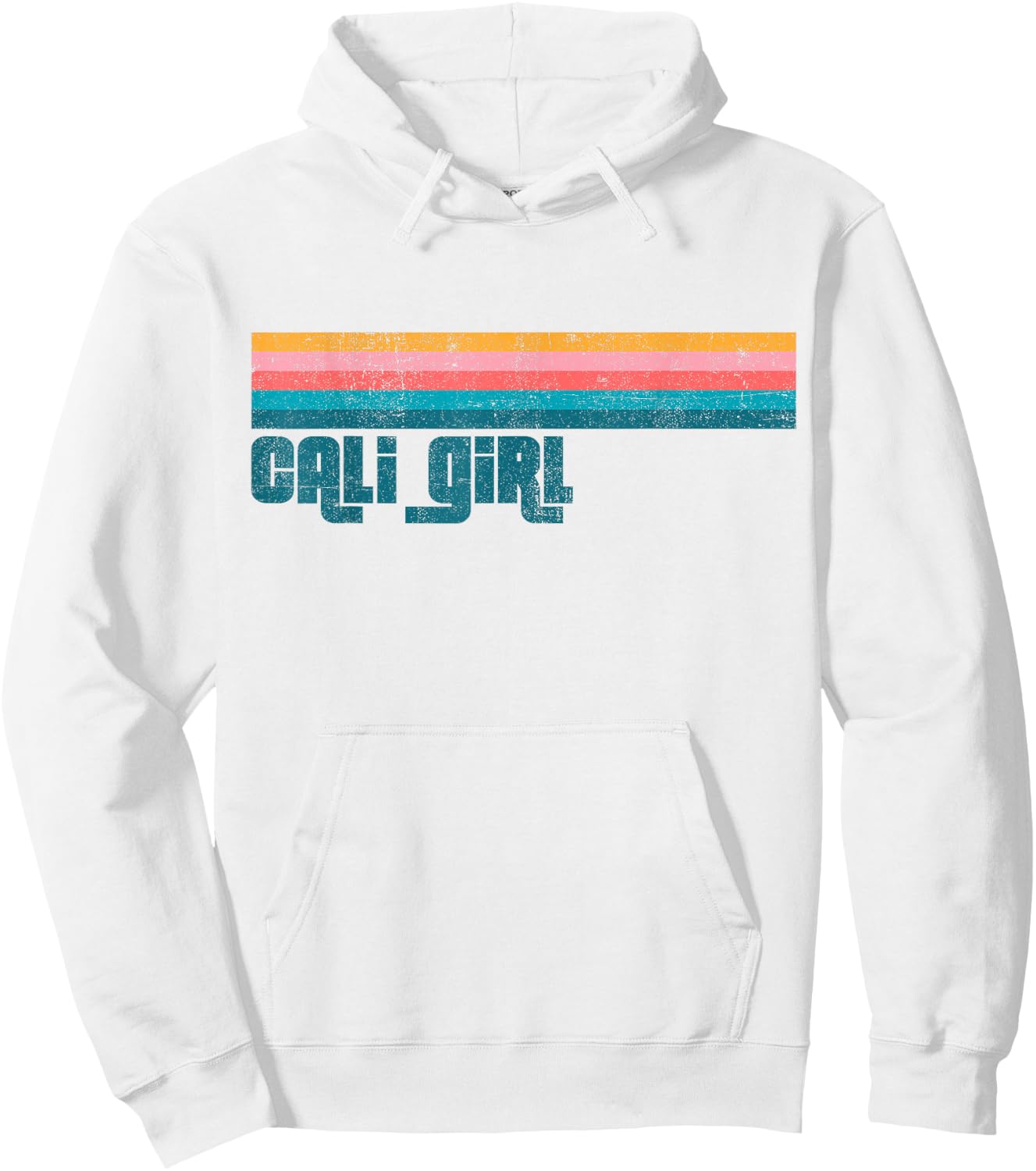 Vintage Cali Girl Beach California Summer Retro Women's Gift Hoodie - Hoodie | White