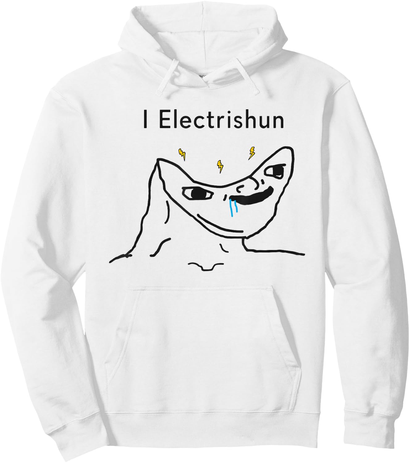 I Electrishun Meme Funny Electrician Hoodie - Hoodie | White