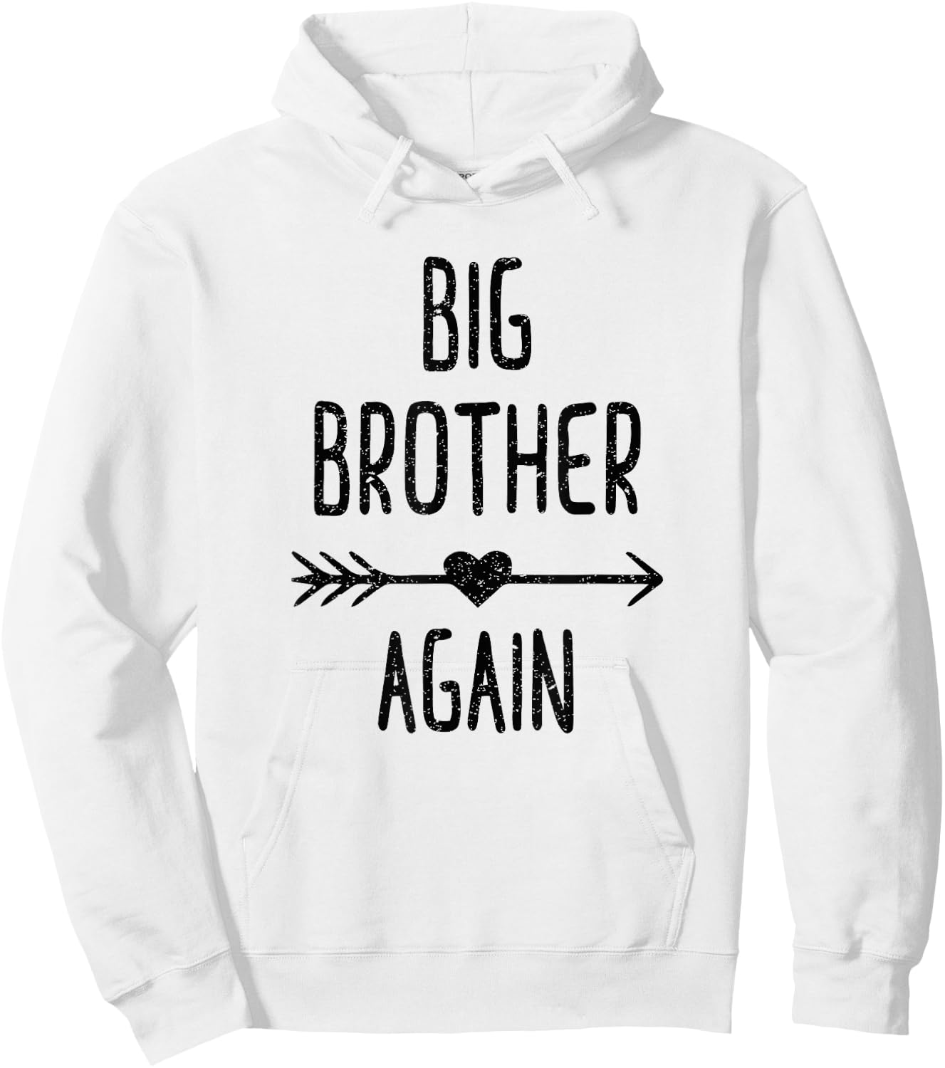 Big Brother Again Shirt for Boys with Arrow and Heart Hoodie - Hoodie | White