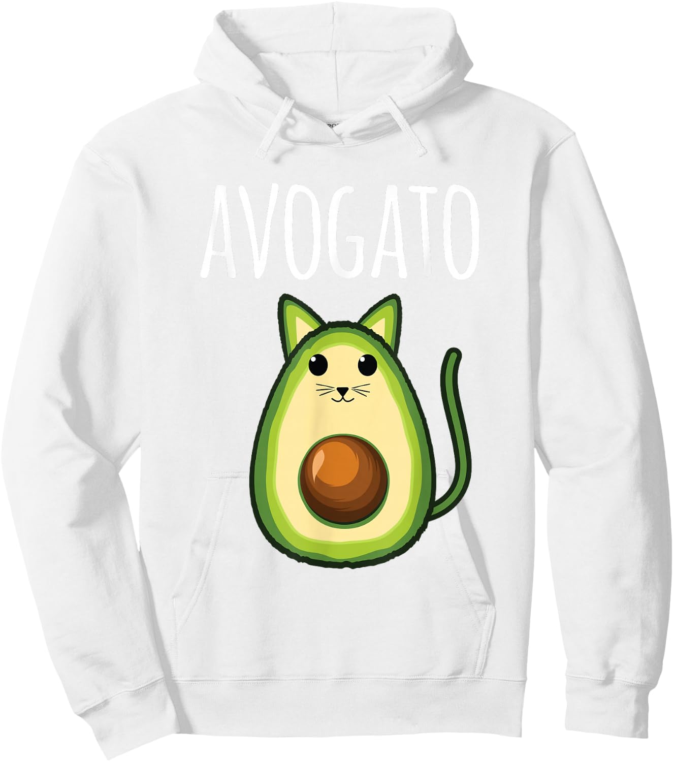 Avogato Shirt Women Girls Cute Avocado Cat Funny Hoodie - Hoodie | White