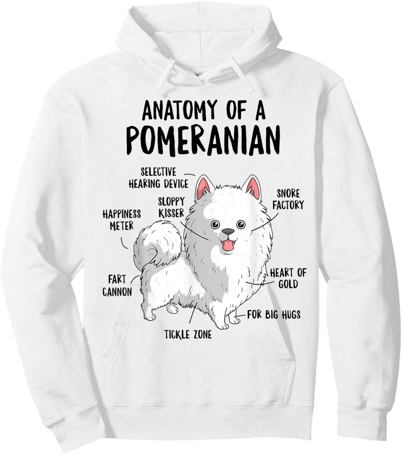 Anatomy of A Pomeranian Dog Owner Pom Puppy Funny Cute Hoodie - Hoodie | White