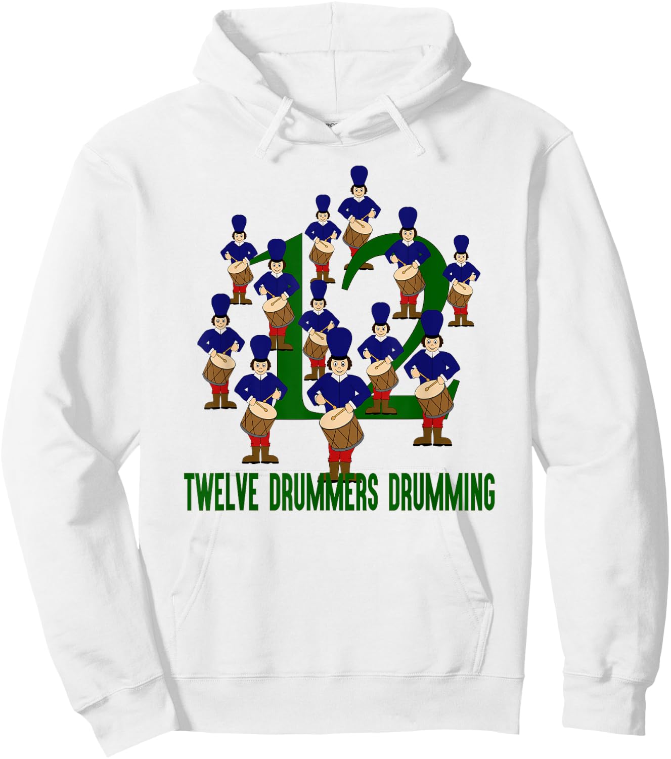 Twelve Drummers Drumming Song 12 Days Christmas Hoodie - Hoodie | White