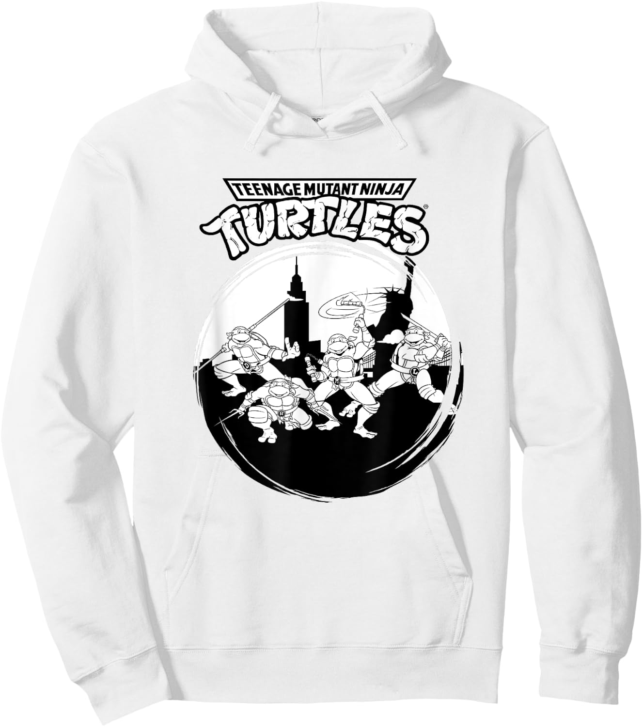 Mademark x Teenage Mutant Ninja Turtles - Original Teenage Mutant Ninja Turtles Black White New York Hoodie - Hoodie | White