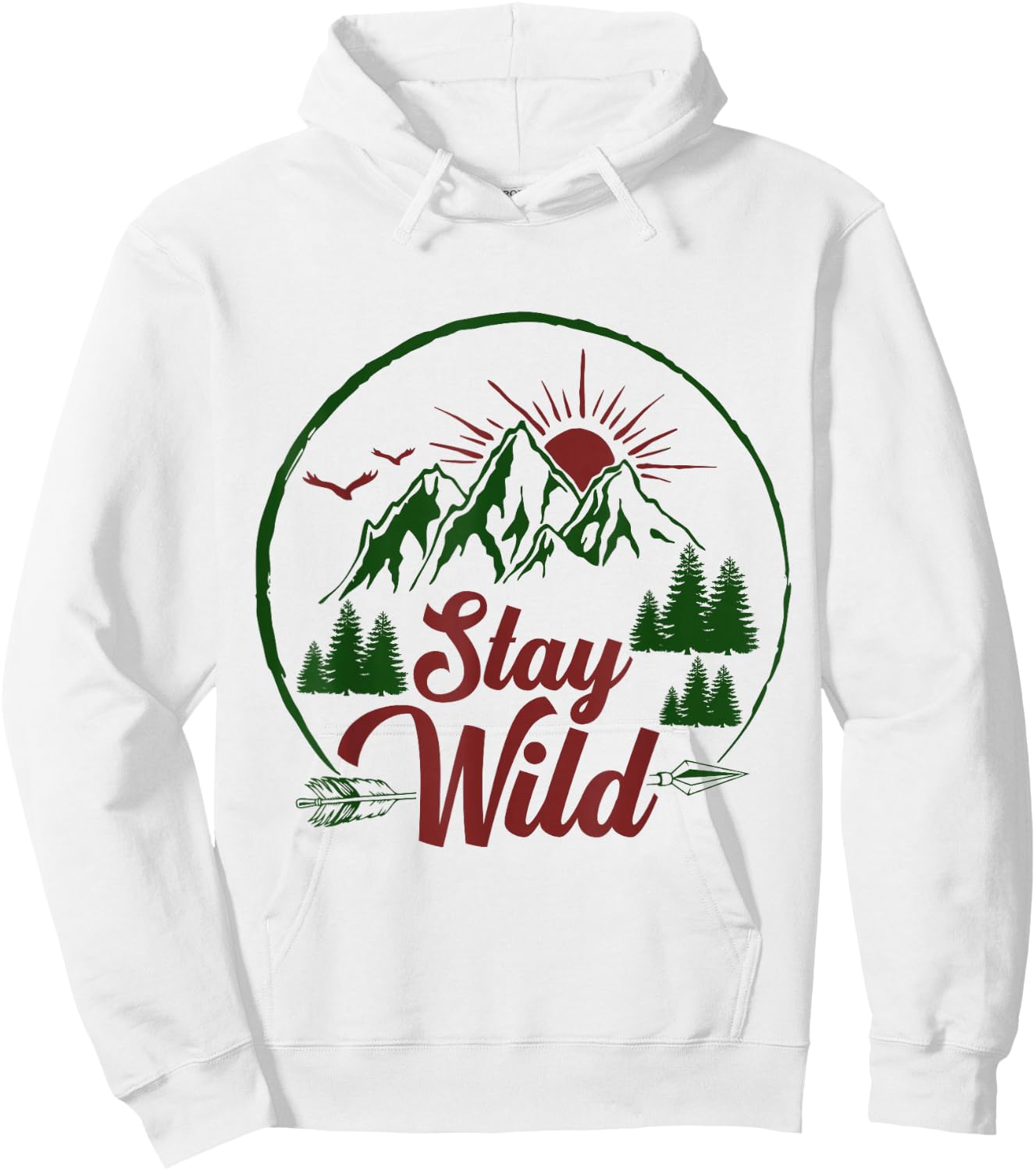 Stay Wild Men and Women Hikers, Campers and Outdoor Lovers Hoodie - Hoodie | White
