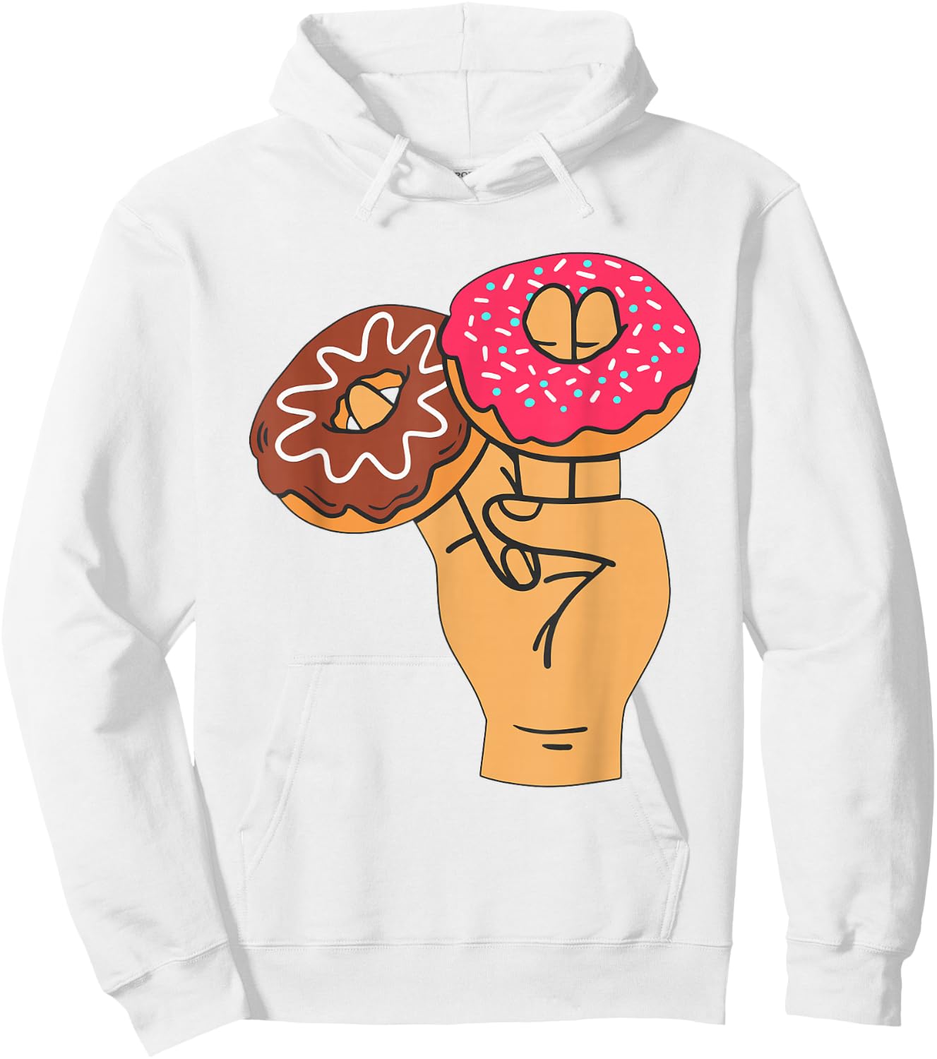 Two in The Pink One In The Stink Adult Humor Shocker Donut Hoodie - Hoodie | White