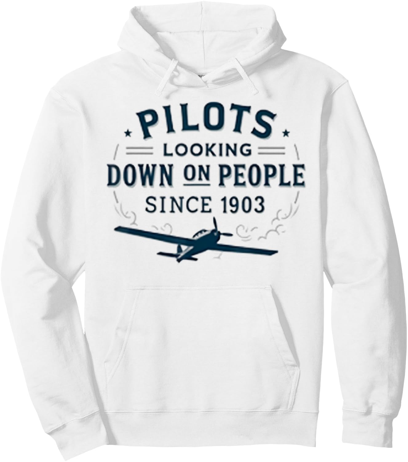 Pilots Looking Down on People Funny Aviation Humor 1903 Hoodie - Hoodie | White