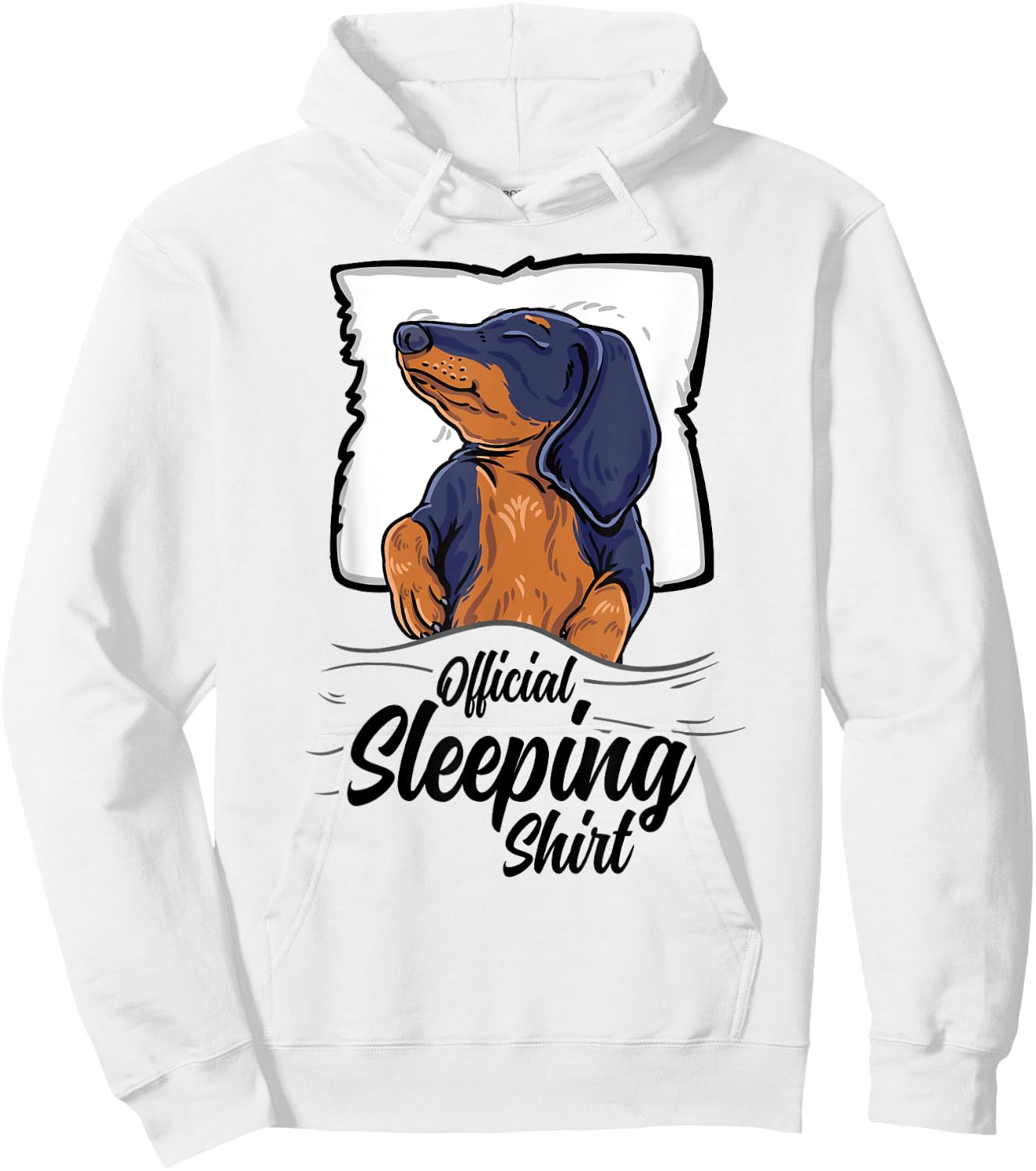 official sleeping Shirt cute dachshund dog sleep nightgown Men Women Kids Hoodie - Hoodie | White