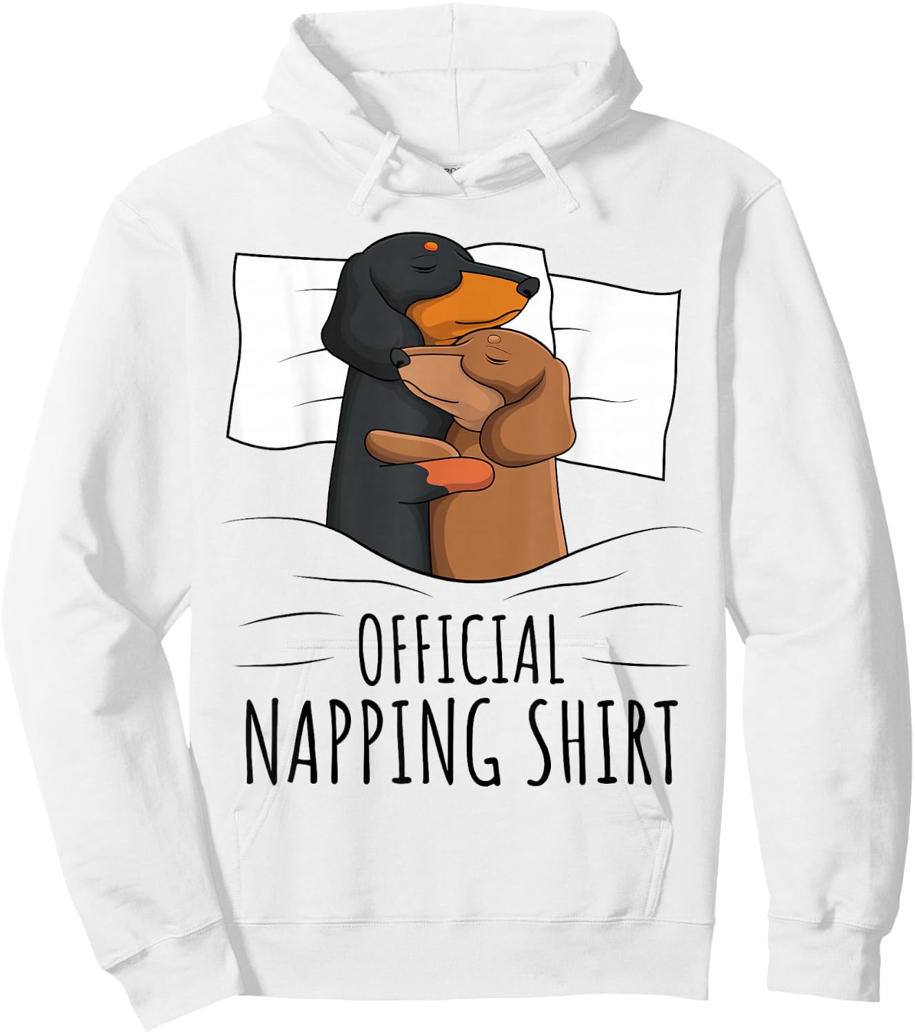 Sleeping Dachshund Dog Lover Weiner Dog Official Napping Hoodie - Hoodie | White