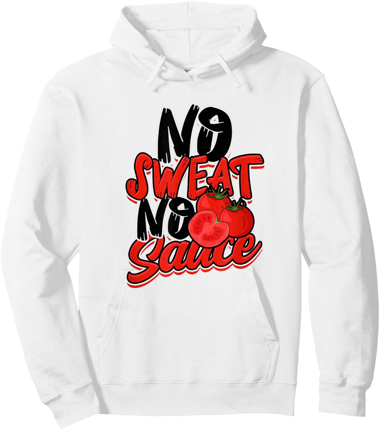No Sweat No Sauce - Pasta Noodles and Tomato Sauce Hoodie - Hoodie | White