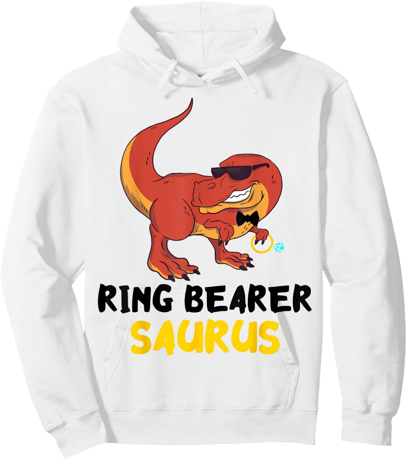 Ring Bearer T-Rex Dino Ring Dinosaur Wedding Party Security Hoodie - Hoodie | White