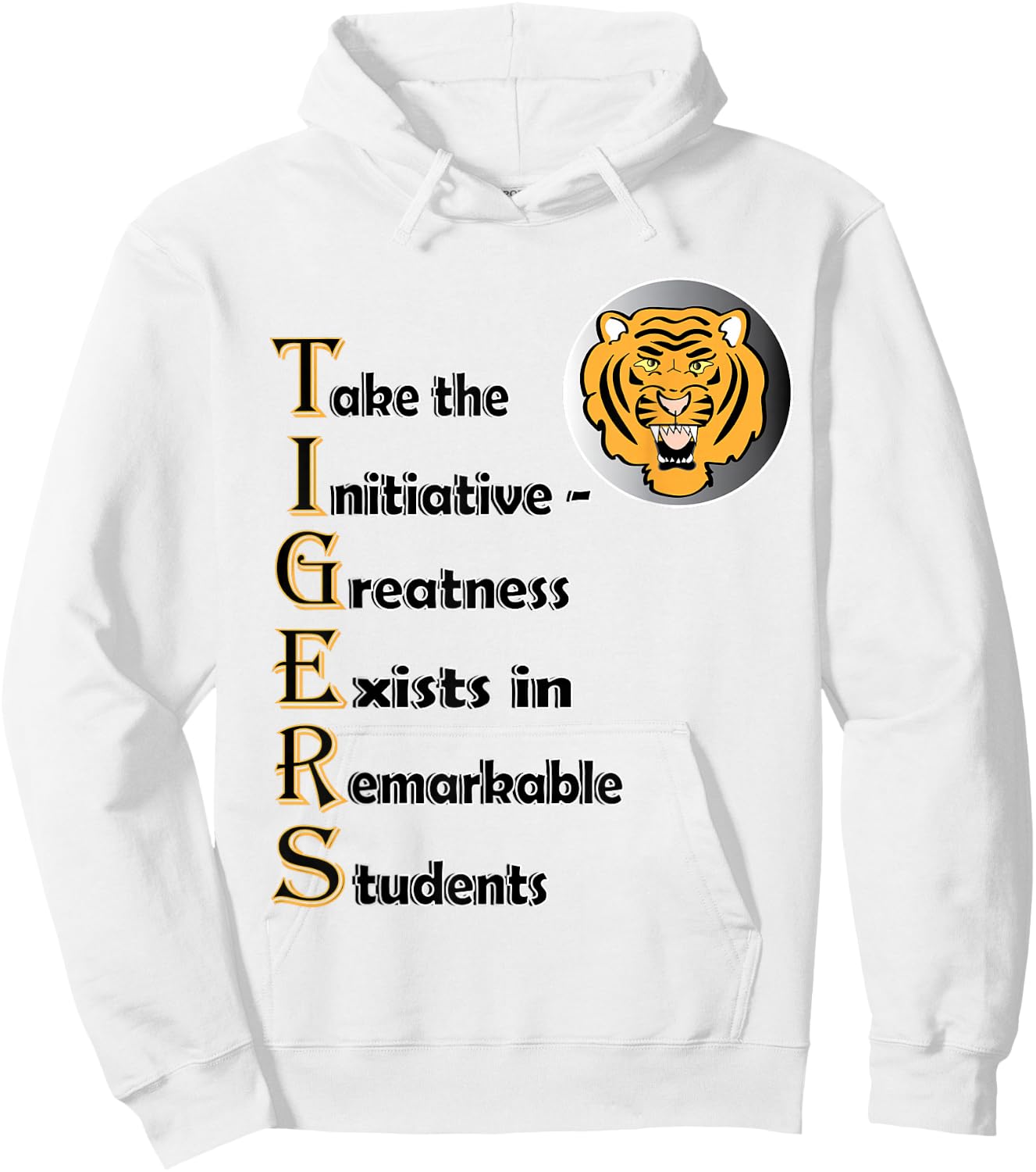 Tigers School Spirit Design for boys, girls, men and women Hoodie - Hoodie | White
