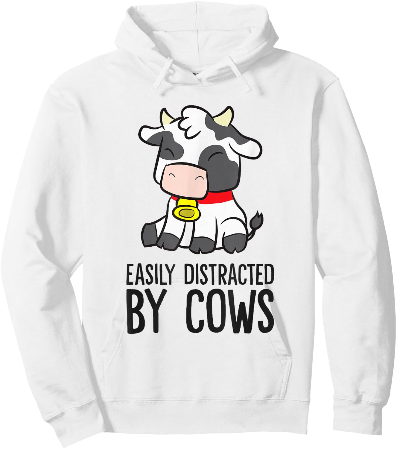 Cow Lover Easily Distracted By Cows Hoodie - Hoodie | White